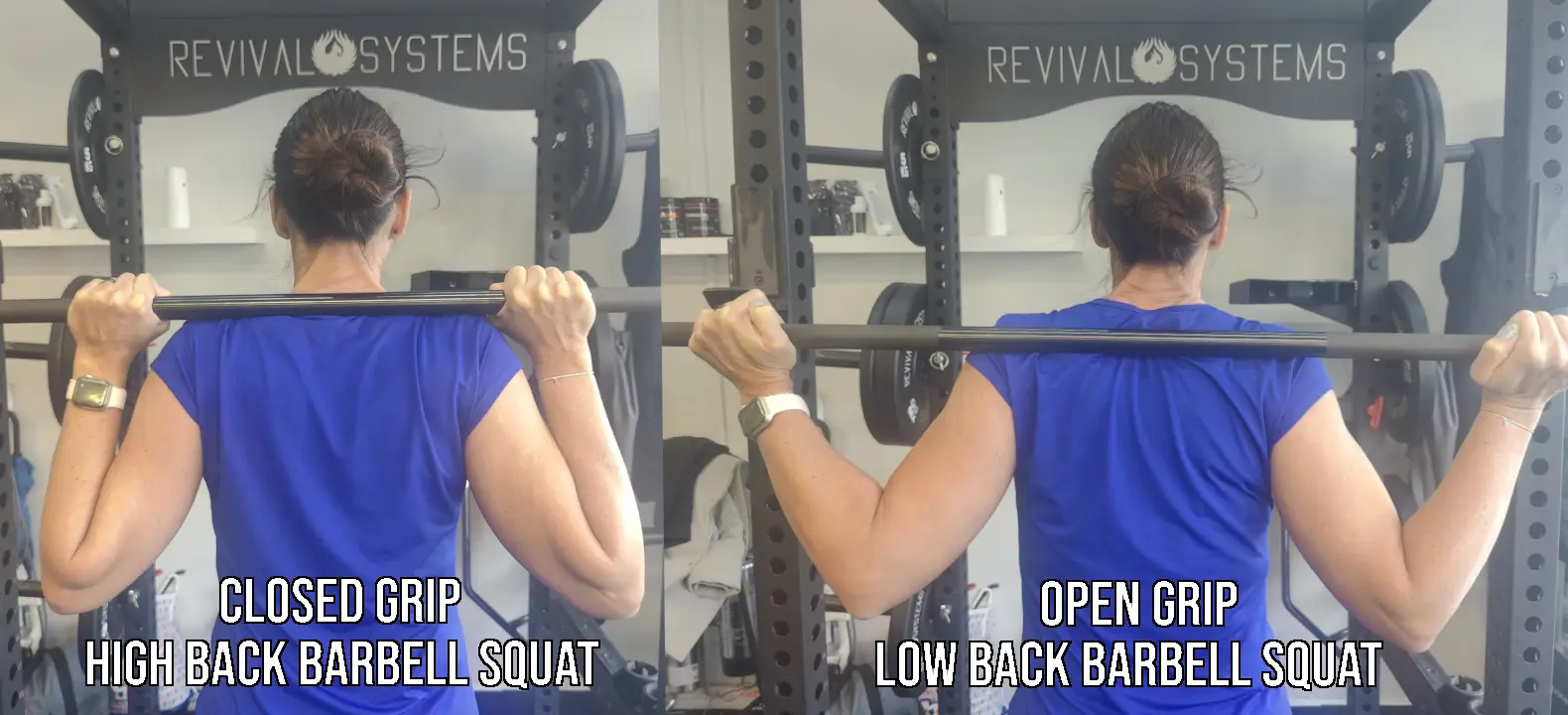 high bar and low bar squat